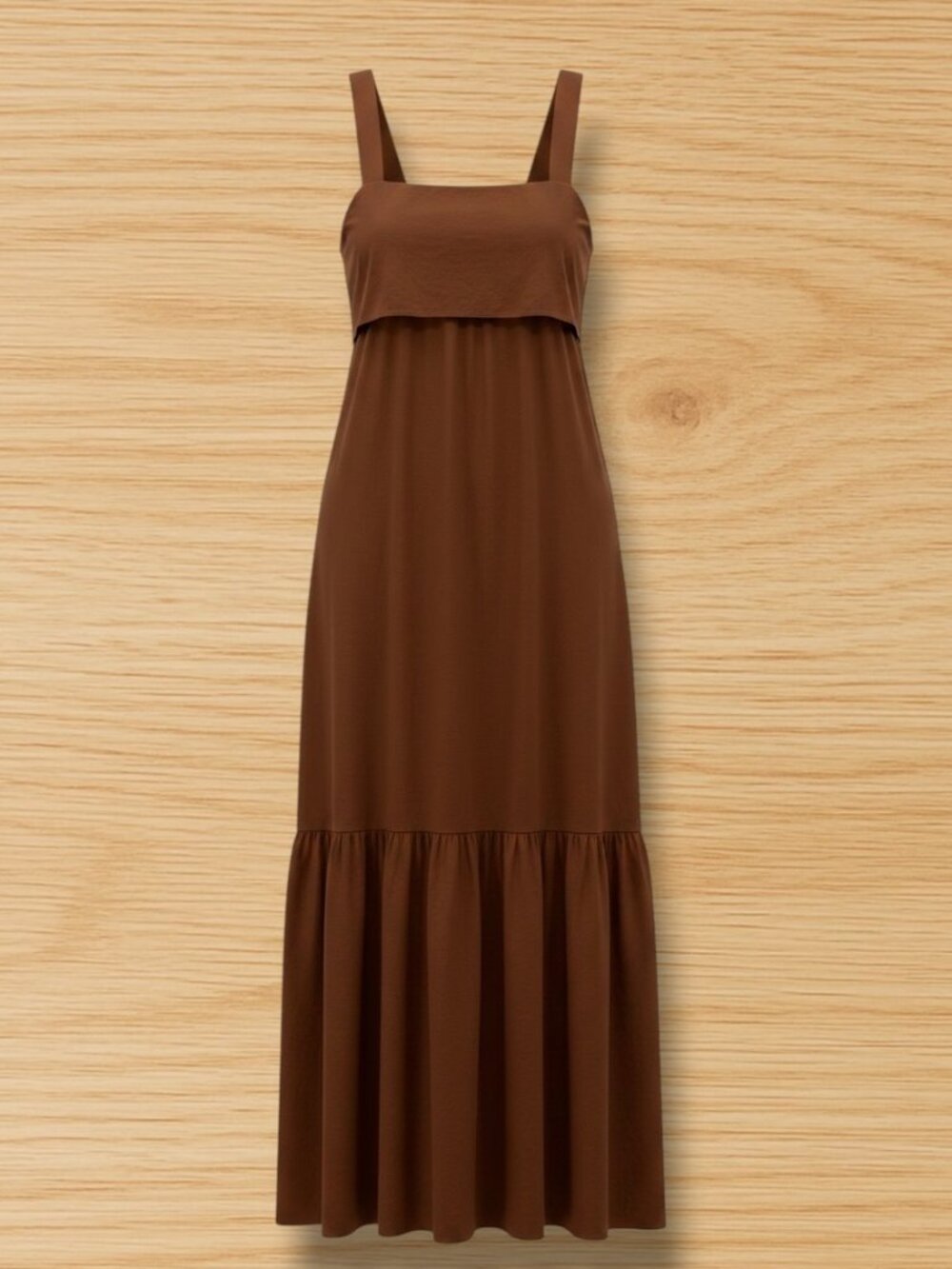 Theory Eco Crunch Tie-Back Maxi Dress‎ Brown XL